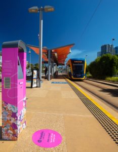 TransLink Smart Ticketing ticket validator at Gold Coast Light Rail station